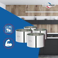 Kuchenprofi - 4-Piece 3" Silver Stainless Steel Cooking Rings - K0905052804