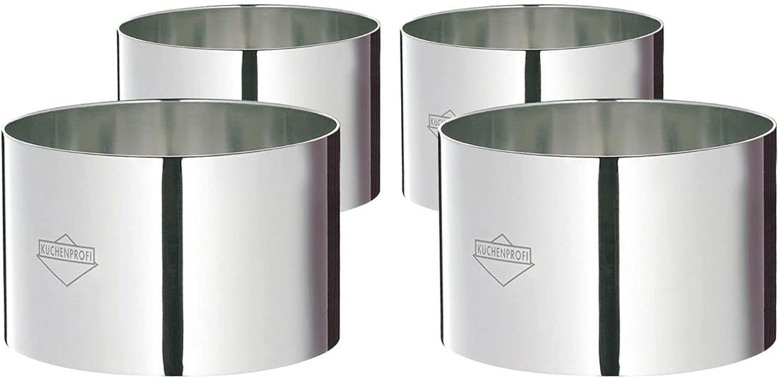 Kuchenprofi - 4-Piece 3" Silver Stainless Steel Cooking Rings - K0905052804