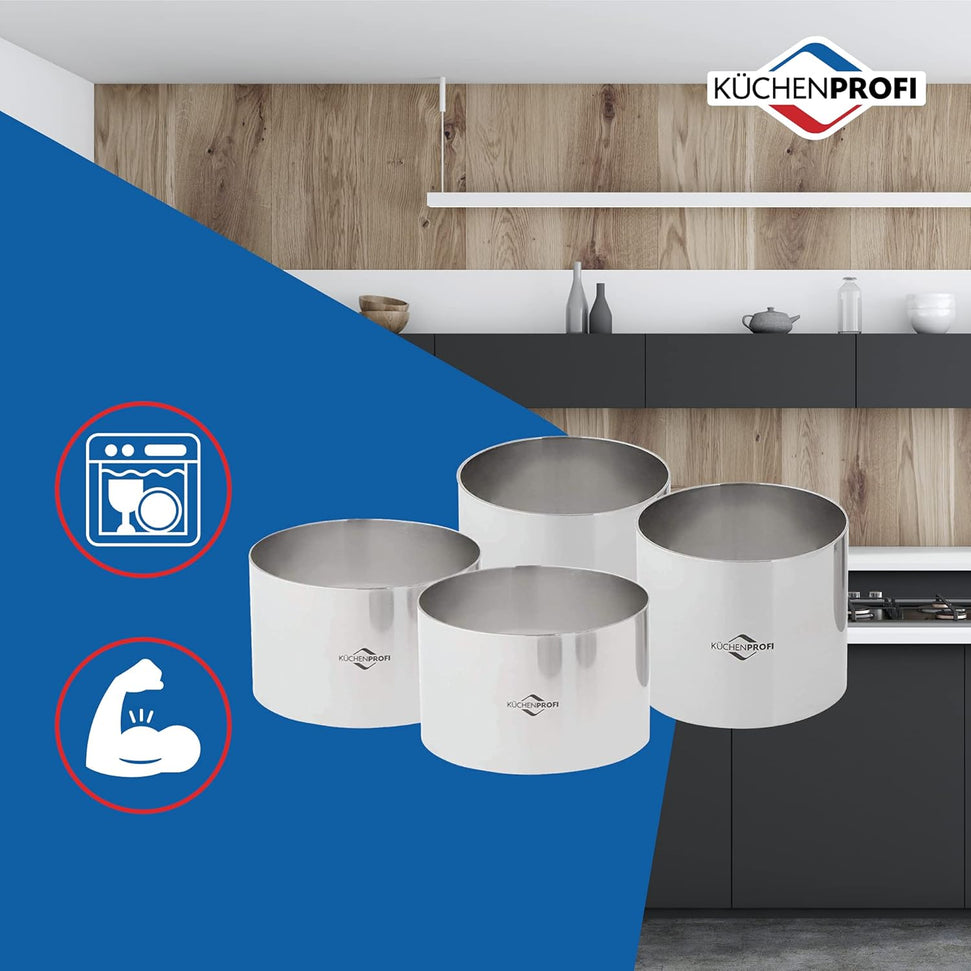 Kuchenprofi - 4-Piece Silver Stainless Steel Cooking Rings - K0905002804