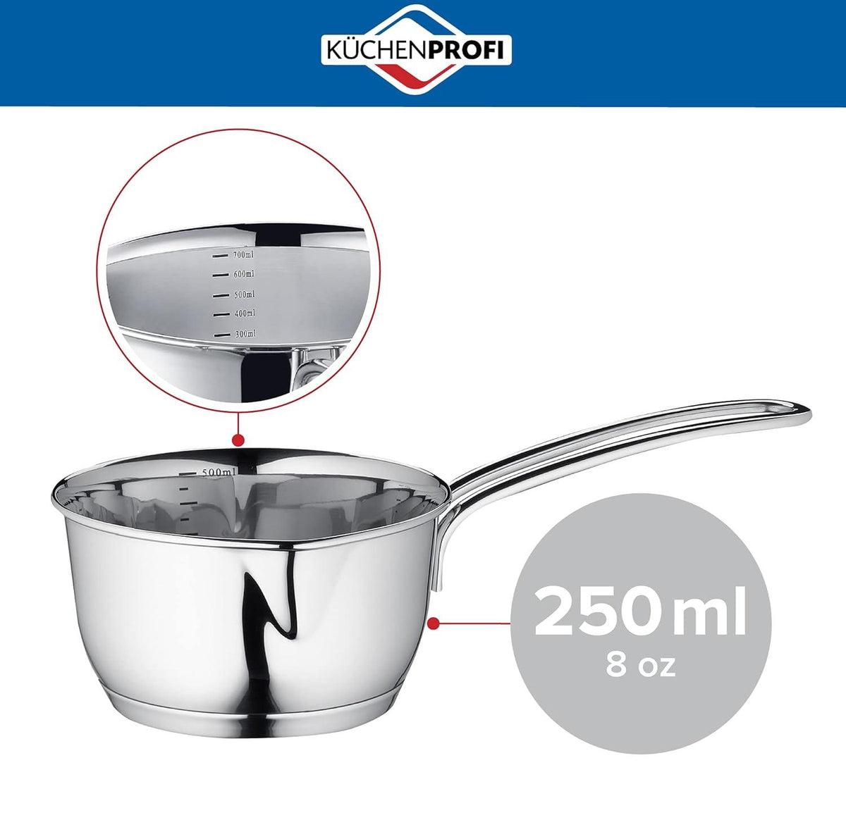 Kuchenprofi - 4" Stainless Steel Saucepan with Clad Bottom - K2370002810