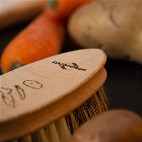 Kuchenprofi - 5.5" Vegetable Brush & Scrubber for Food with Wood Handle - K0973501000