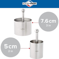 Kuchenprofi - 6-Piece Silver Stainless Steel Forming Rings with Tamper/Pushers - K0904982806