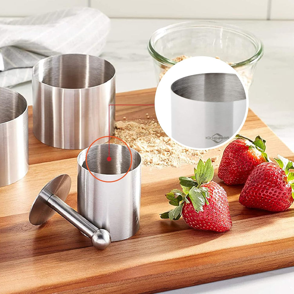 Kuchenprofi - 6-Piece Silver Stainless Steel Forming Rings with Tamper/Pushers - K0904982806