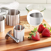 Kuchenprofi - 6-Piece Silver Stainless Steel Forming Rings with Tamper/Pushers - K0904982806