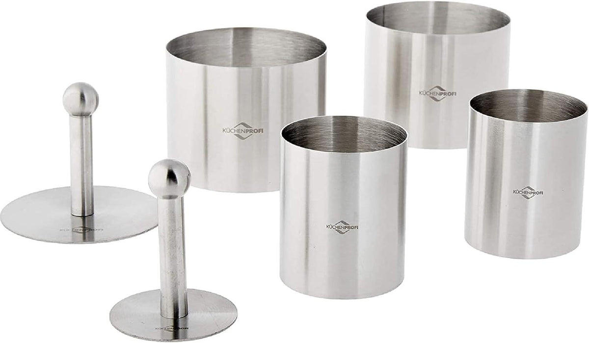 Kuchenprofi - 6-Piece Silver Stainless Steel Forming Rings with Tamper/Pushers - K0904982806