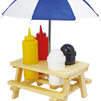 Kuchenprofi - 7.08" x 4.72" x 9.44" Picnic Table with Umbrella Condiment - K1069682504