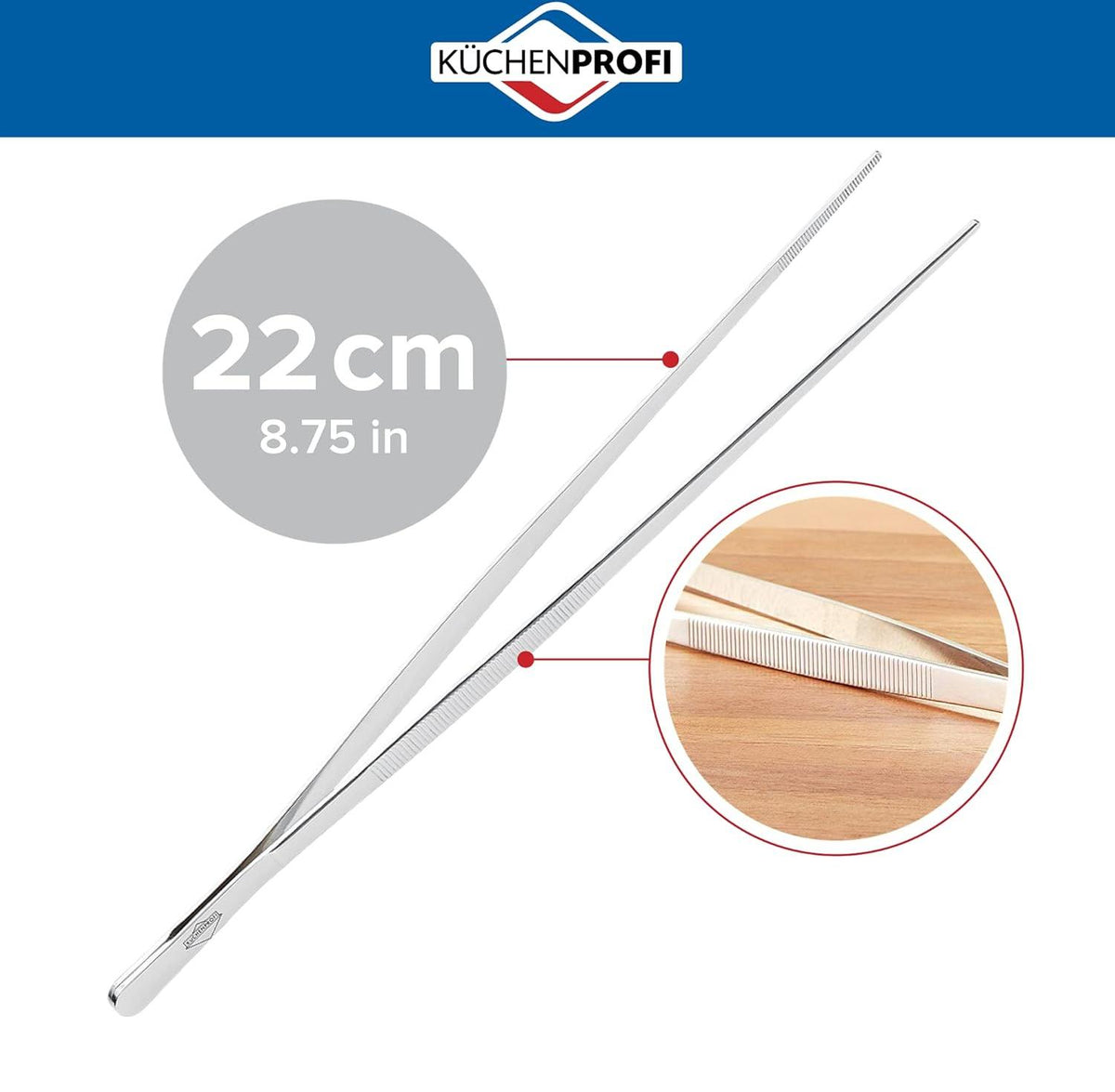 Kuchenprofi - 8.75" Stainless Steel Silver Tweezers Tongs - K1068002822