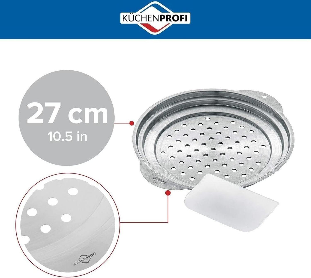 Kuchenprofi - Classic 10.5" Stainless Steel Spaetzle Lid with Scraper - K0808162827