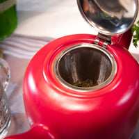 Kuchenprofi - London 14" Red Ceramic Teapot - K1046001400