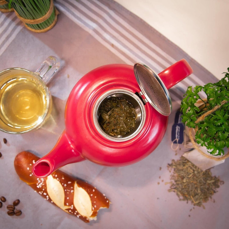 Kuchenprofi - London 14" Red Ceramic Teapot - K1046001400