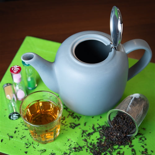Kuchenprofi - London 9.5" Gray Ceramic Teapot with Stainless Steel Infuser - K1046001900