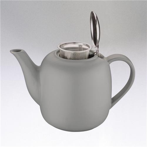Kuchenprofi - London 9.5" Gray Ceramic Teapot with Stainless Steel Infuser - K1046001900