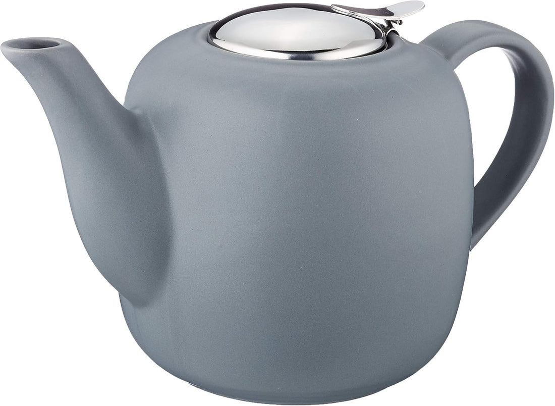 Kuchenprofi - London 9.5" Gray Ceramic Teapot with Stainless Steel Infuser - K1046001900