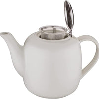 Kuchenprofi - London 9.5" White Ceramic Teapot with Stainless Steel Infuser - K1046002200