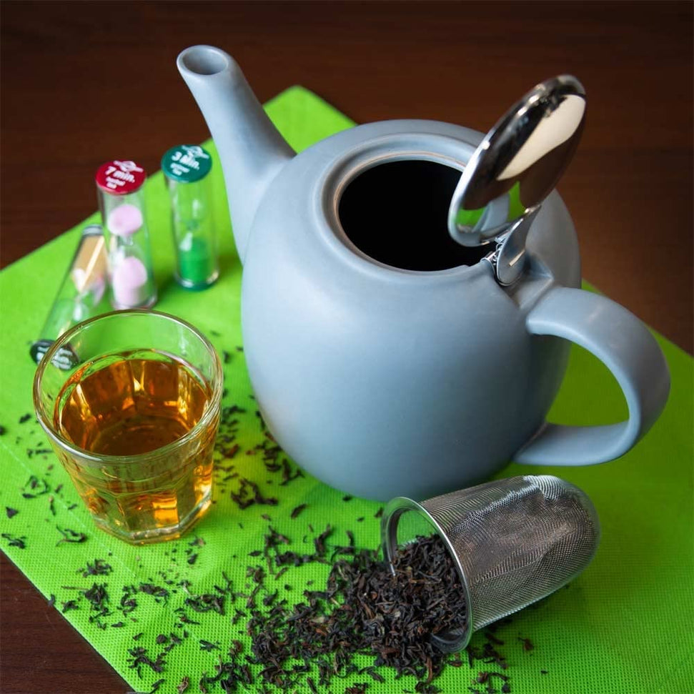 Kuchenprofi - London 9.5" White Ceramic Teapot with Stainless Steel Infuser - K1046002200