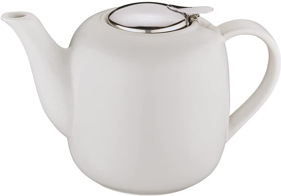 Kuchenprofi - London 9.5" White Ceramic Teapot with Stainless Steel Infuser - K1046002200