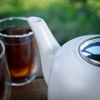 Kuchenprofi - London 9.5" White Ceramic Teapot with Stainless Steel Infuser - K1046002200