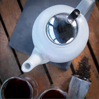 Kuchenprofi - London 9.5" White Ceramic Teapot with Stainless Steel Infuser - K1046002200