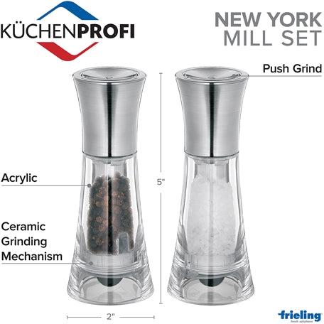 Kuchenprofi - New York 6" Acrylic Push Grind Salt and Pepper Mill Set - K3044153800