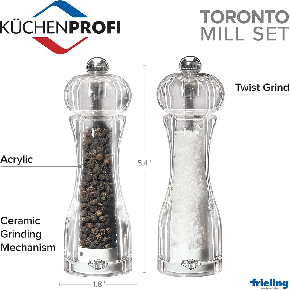 Kuchenprofi - Toronto 5.4" Transparent Salt and Pepper Mill Set - K3042906600