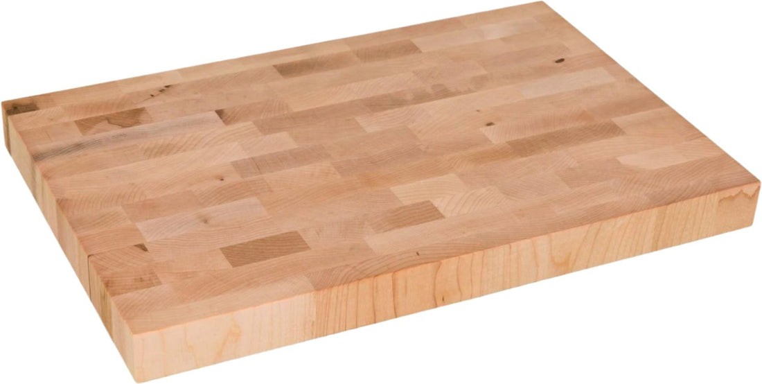 Labell - 10" x 15" x 1.25" Maple End Grain Butcher Block with Rubber Feet - L10154