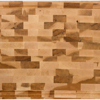 Labell - 11.75" x 15.75" x 1.5" Maple End Grain Butcher Block with Groove Recessed Handles and Rubber Feet - L12166