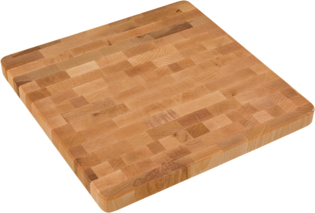 Labell - 12" x 12" x 1" Maple End Grain Butcher Block with Rubber Feet - L12121