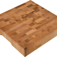 Labell - 12" x 12" x 2" Maple End Grain Butcher Block with Recessed Handles and Rubber Feet - L12122