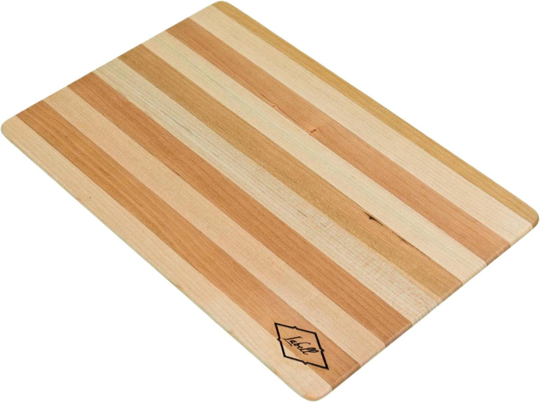 Labell - 12" x 16" x 0.75" Maple-Cherry Face Grain Butcher Block with Bullnose Finish - LS-21824