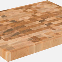 Labell - 12" x 16" x 1.25" Maple End Grain Butcher Block with Recessed Handles and Rubber Feet - L12164