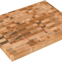Labell - 12" x 16" x 1.25" Maple End Grain Butcher Block with Recessed Handles and Rubber Feet - L12164