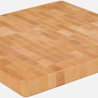 Labell - 16" x 16" x 1.25" Maple End Grain Butcher Block with Dug Handles and Wooden Feet - L16165