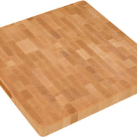 Labell - 16" x 16" x 1.25" Maple End Grain Butcher Block with Dug Handles and Wooden Feet - L16165