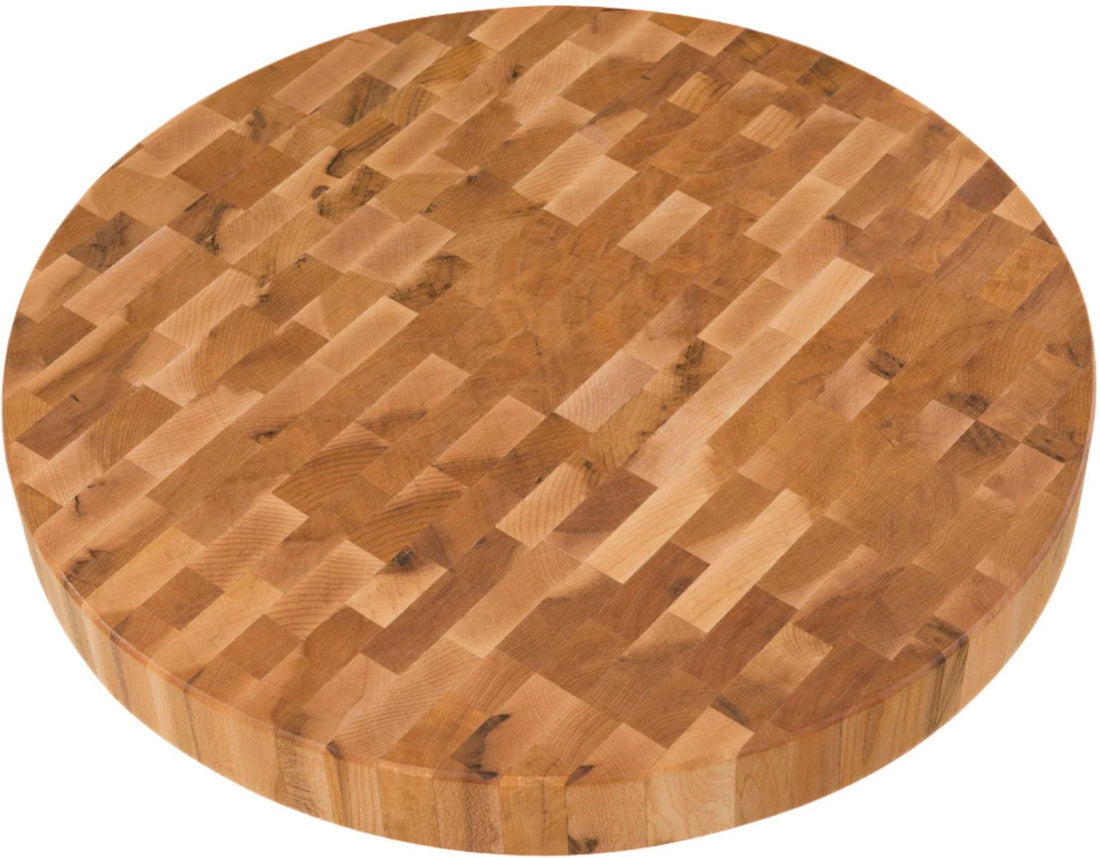 Labell - 18" x 2" Maple End Grain Butcher Block with Wooden Feet - L18002