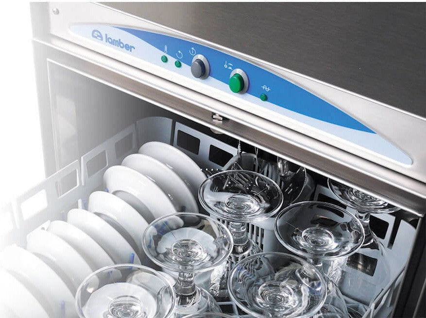 Lamber - 220 V Economy Single Wall High-Temperature Glasswasher with Drain Pump - DSP3DPS