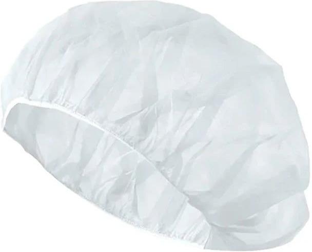 Latoplast - 21" White Polypropylene Folded Bouffant Cap, 100/Bg - LTP028V21WW