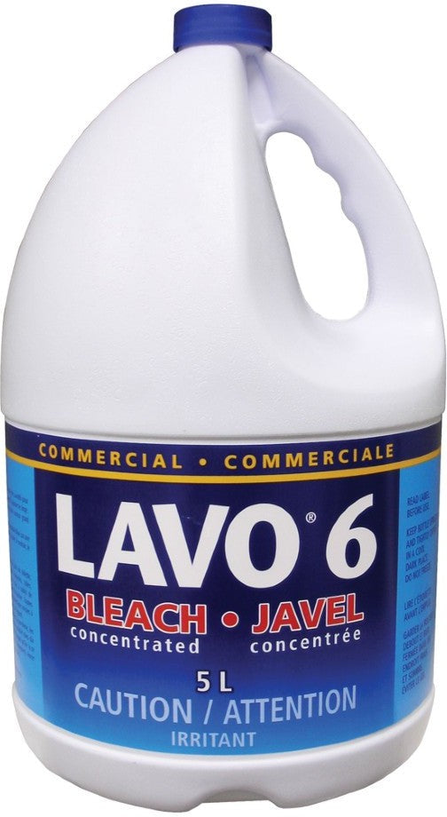 Lavo - 5 L Pro 6% Chlorine Bleach Unscented, 3Jugs/Cs -57581006
