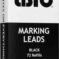 Listo - Black Marking Pencil Refills Writes on Any Surface, 72 Per Box - 162BBK