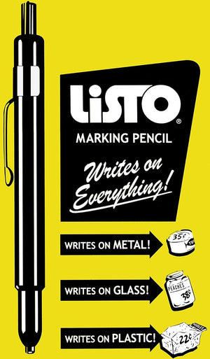 Listo - Black Marking Pencil Writes on Any Surface, 12/Bx - 1620BBK