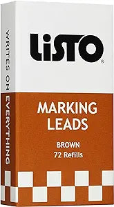 Listo - Brown Marking Pencil Refills Writes on Any Surface, 72/Bx - 162BBN