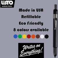 Listo - Green Marking Pencil Refills Writes on Any Surface, 72/Bx - 162BGN