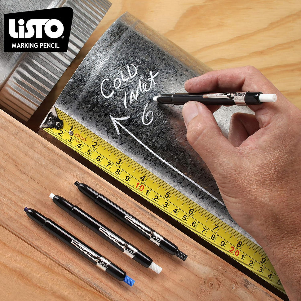 Listo - White Marking Pencil Writes on Any Surface, 12/Box - 1620BWENC