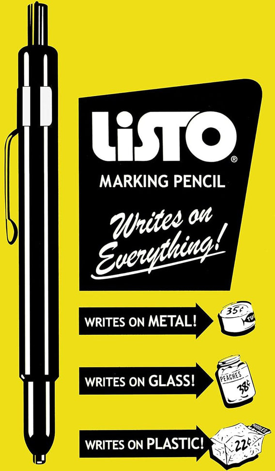 Listo - Yellow Marking Pencil Refills Writes on Any Surface, 72/Bx - 162BYW