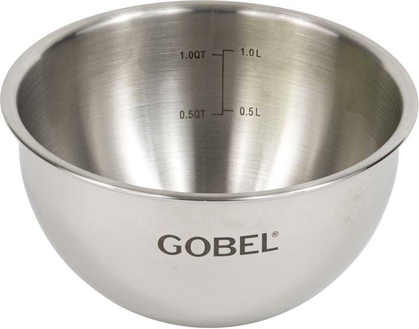Louis Tellier - 0.78" Stainless Steel Round Bottom Mixing Bowl - GL313