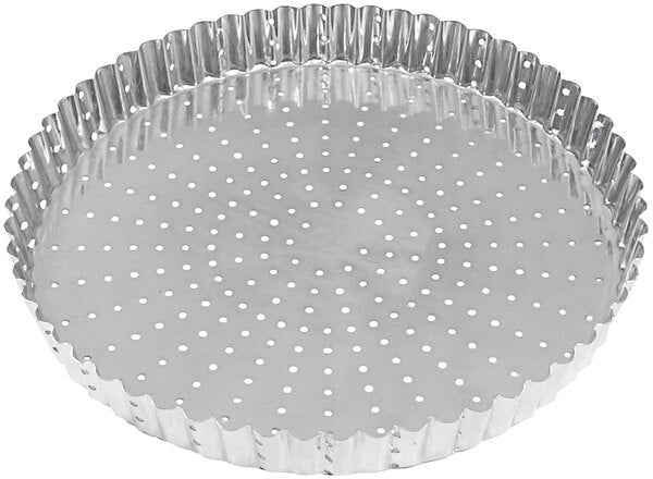 Louis Tellier - 10.2" Tin Plate Perforated Fluted Tart Mold - 126335
