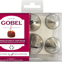 Louis Tellier - 11.81" Stainless Steel Crystal Icing Tips Assorted & Cotton Piping Bag, Box of 6 Pc - 889151