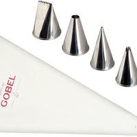 Louis Tellier - 11.81" Stainless Steel Crystal Icing Tips Assorted & Nylon Piping Bag, Box of 6 Pc - 889251