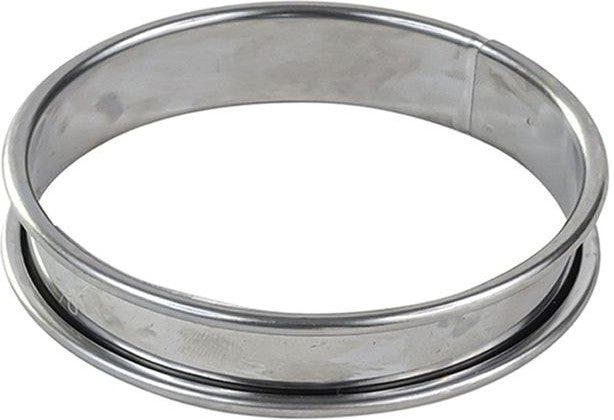 Louis Tellier - 12.59" Stainless Steel Deep Tart Ring With Rolled Edges - 834994