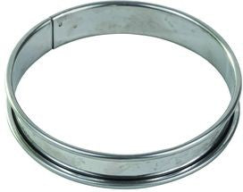 Louis Tellier - 12.59" Stainless Steel Tart Ring With Rolled Edges - 824994