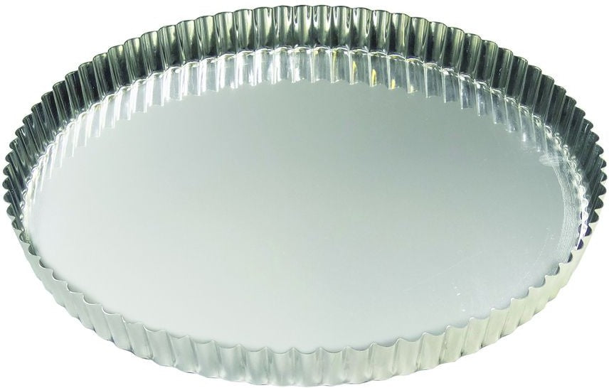 Louis Tellier - 12.59" Tin Plate Round Fluted Tart Mould - 126350